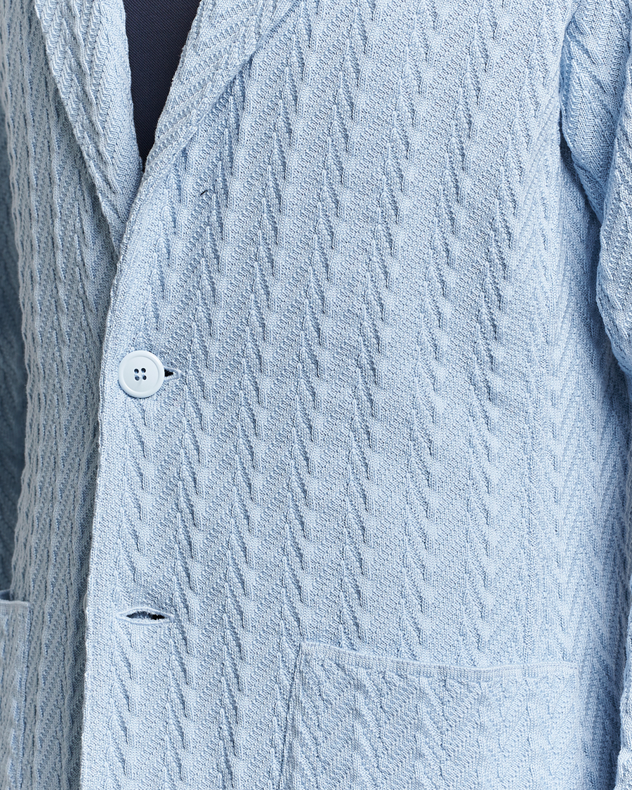 Uomini | Blazers | Lardini | Knitted Structure Cotton Blazer Light Blue