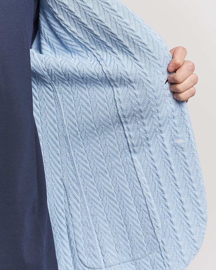 Uomini | Blazers | Lardini | Knitted Structure Cotton Blazer Light Blue