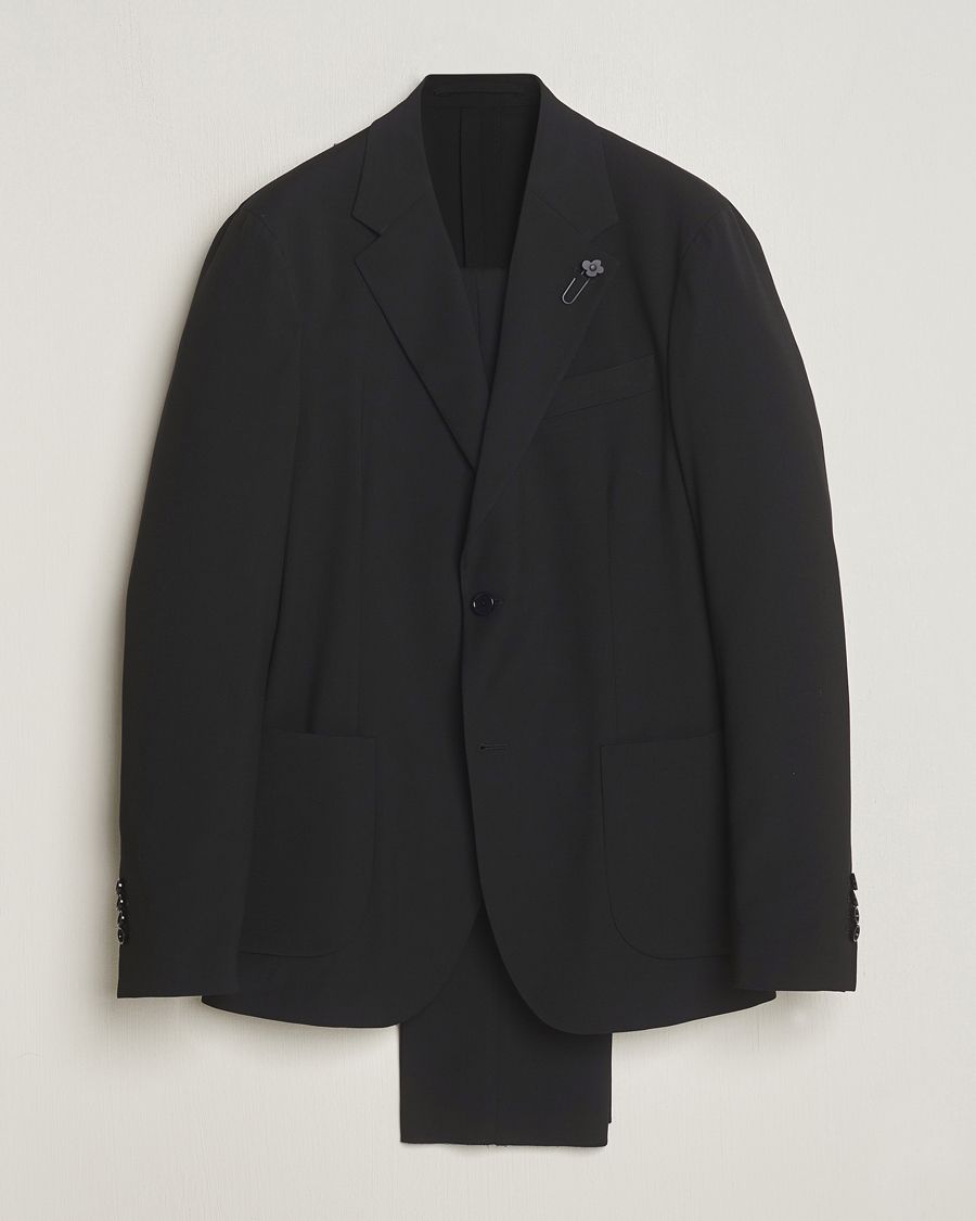Uomini | Abiti | Lardini | Travellers Soft Wool Suit Black