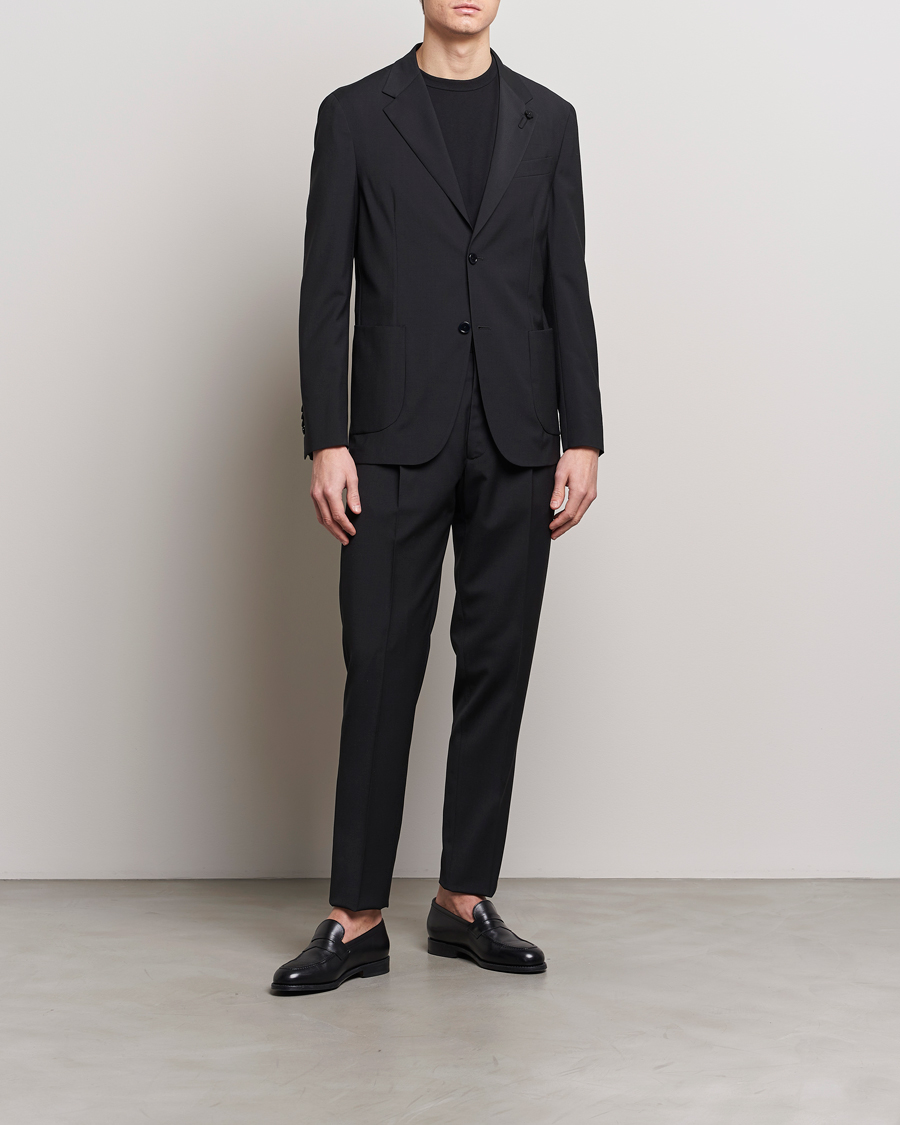 Uomini | Abiti | Lardini | Travellers Soft Wool Suit Black