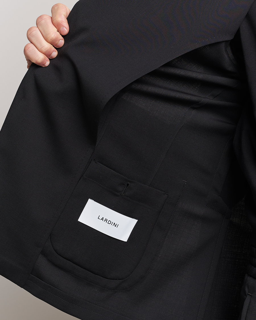 Uomini | Abiti | Lardini | Travellers Soft Wool Suit Black