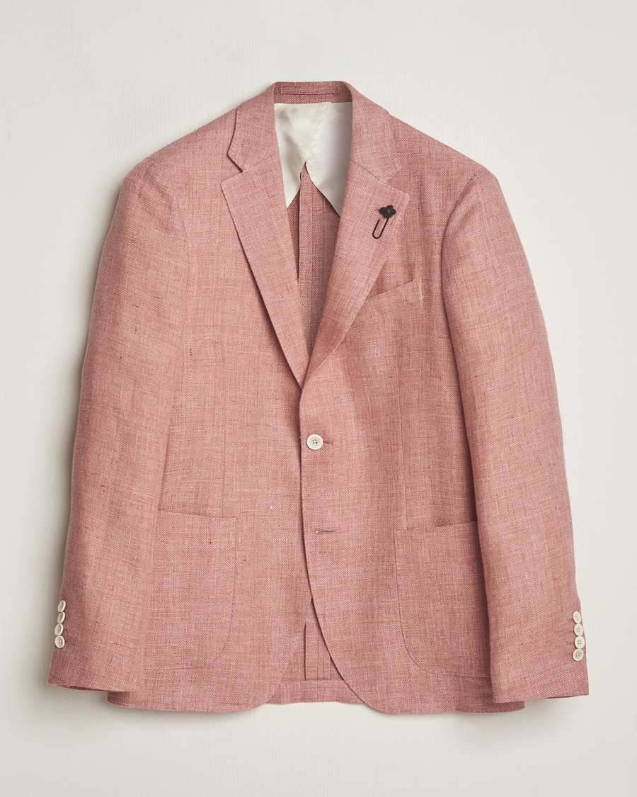 Uomini | Blazers | Lardini | Wool/Linen Patch Pocket Blazer Soft Red