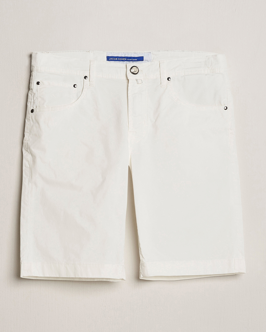 Uomini | Pantaloncini | Jacob Cohën | Nicolas Cotton Gabardine Shorts White