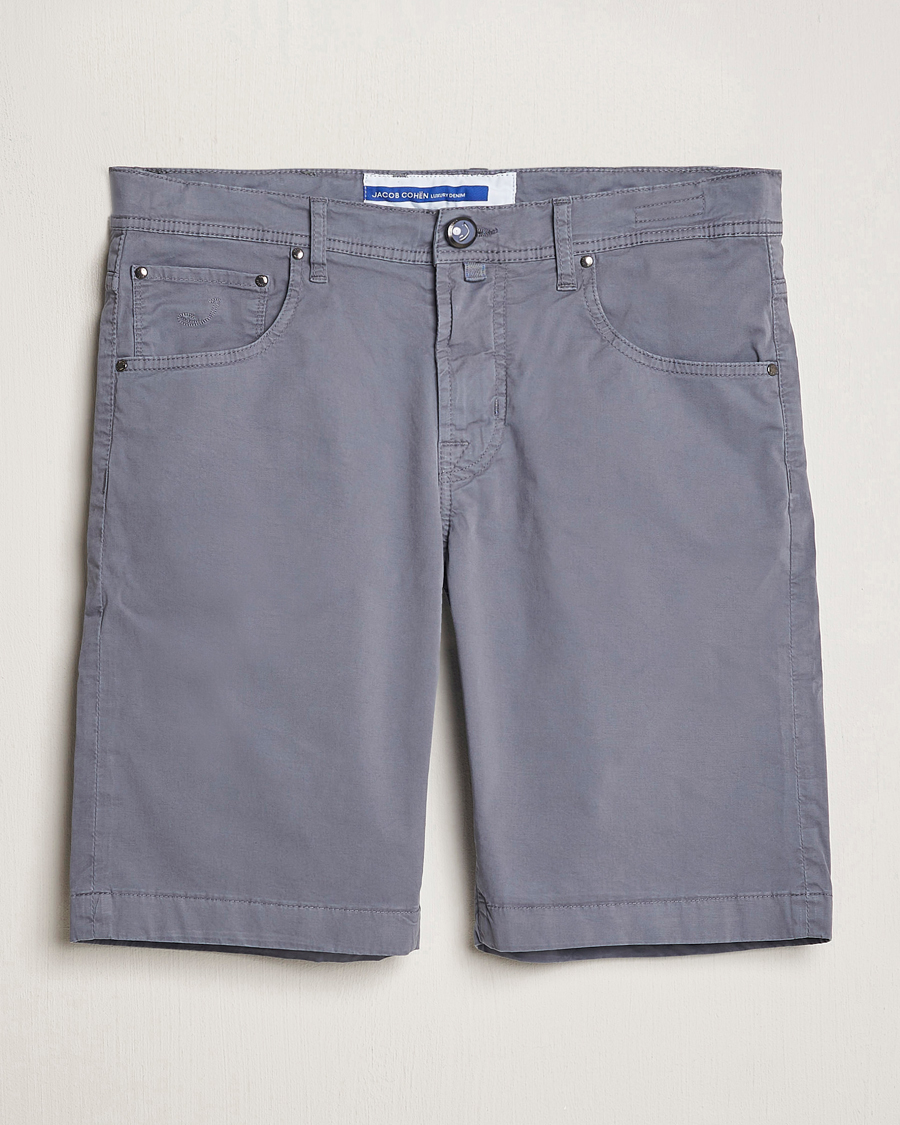 Uomini | Pantaloncini | Jacob Cohën | Nicolas Cotton Gabardine Shorts Blue Grey
