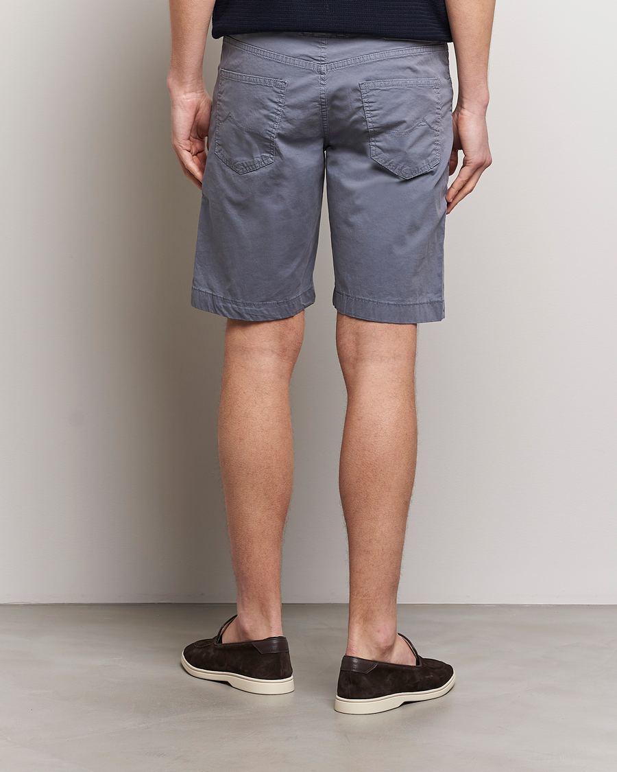 Uomini | Pantaloncini | Jacob Cohën | Nicolas Cotton Gabardine Shorts Blue Grey