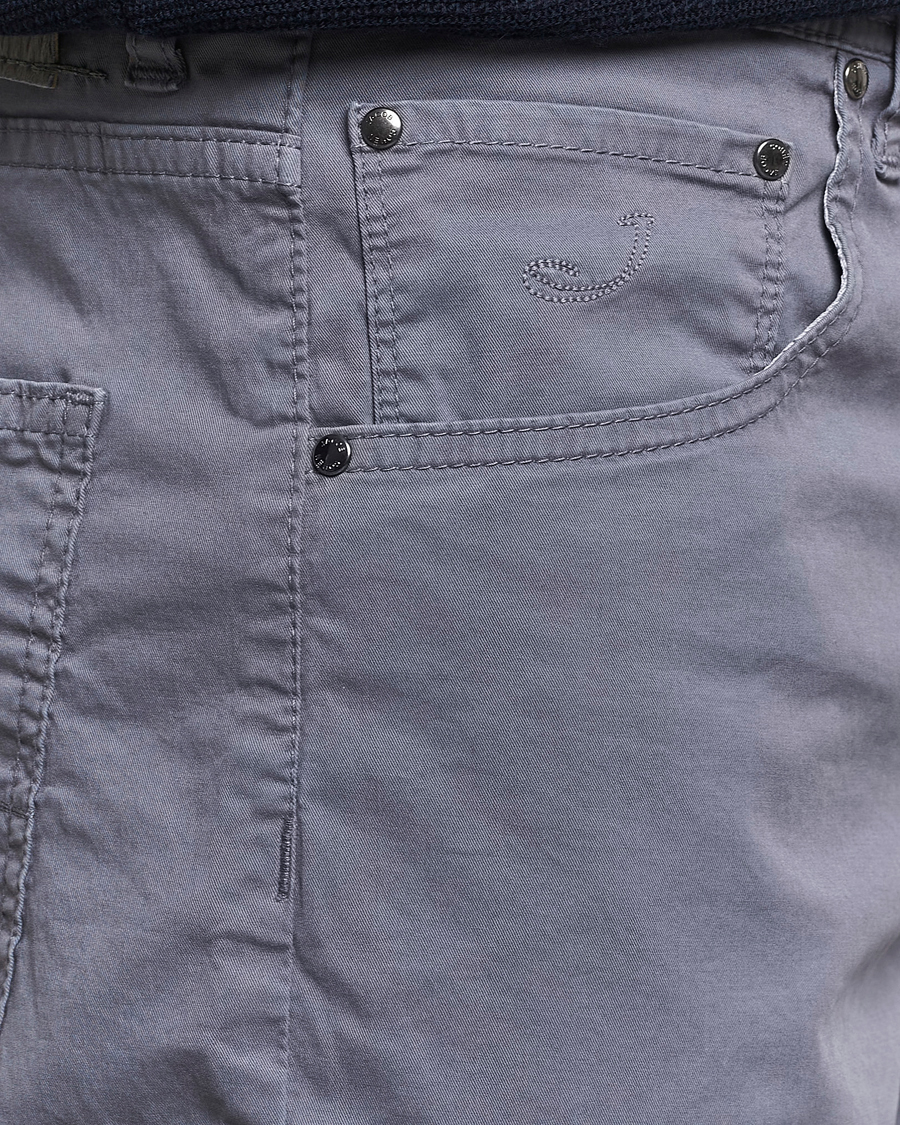 Uomini | Pantaloncini | Jacob Cohën | Nicolas Cotton Gabardine Shorts Blue Grey
