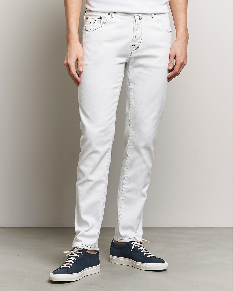 Uomini | Jeans | Jacob Cohën | Scott Portofino Slim Fit Stretch Jeans White