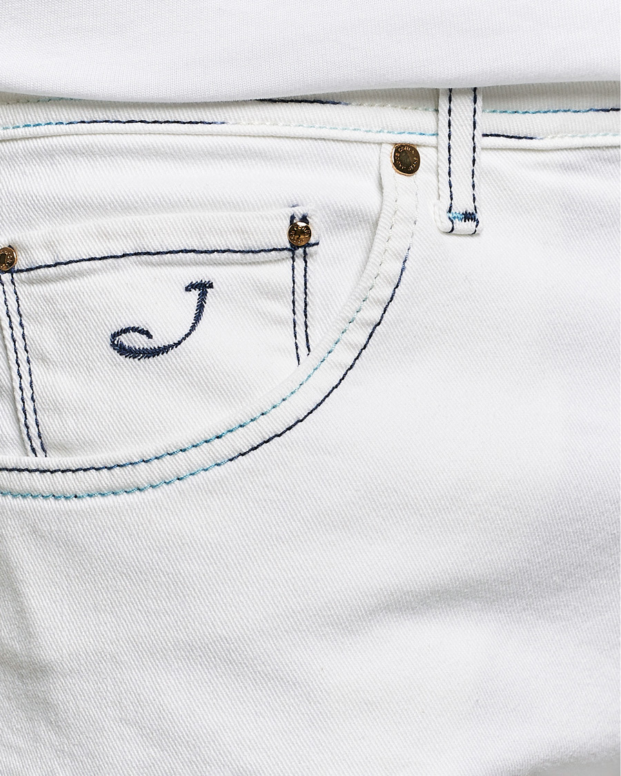 Uomini | Jeans | Jacob Cohën | Scott Portofino Slim Fit Stretch Jeans White