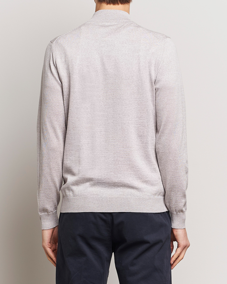 Uomini | Maglieria | Stenströms | Merino Wool Half Zip Beige