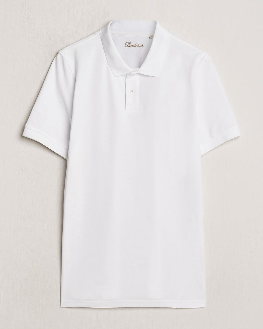 Uomini | Polo | Stenströms | Organic Cotton Piquet Polo Shirt White
