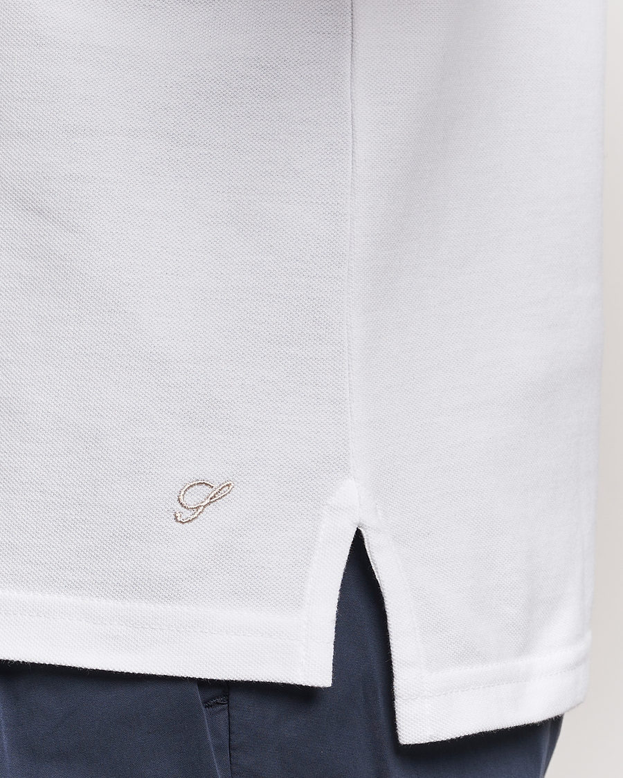 Uomini | Polo | Stenströms | Organic Cotton Piquet Polo Shirt White