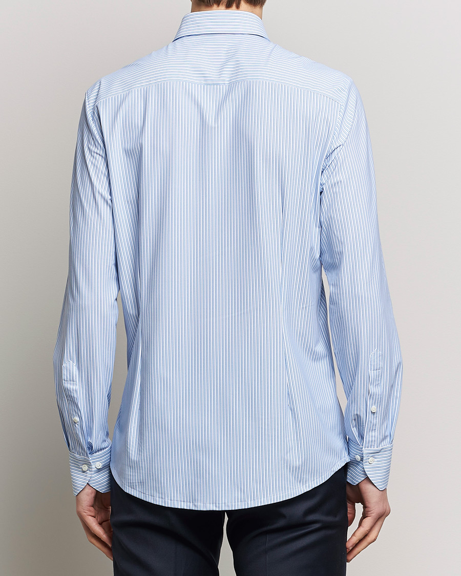 Uomini | Camicie | Stenströms | Slimline Striped Cut Away 4-Way Stretch Shirt Blue