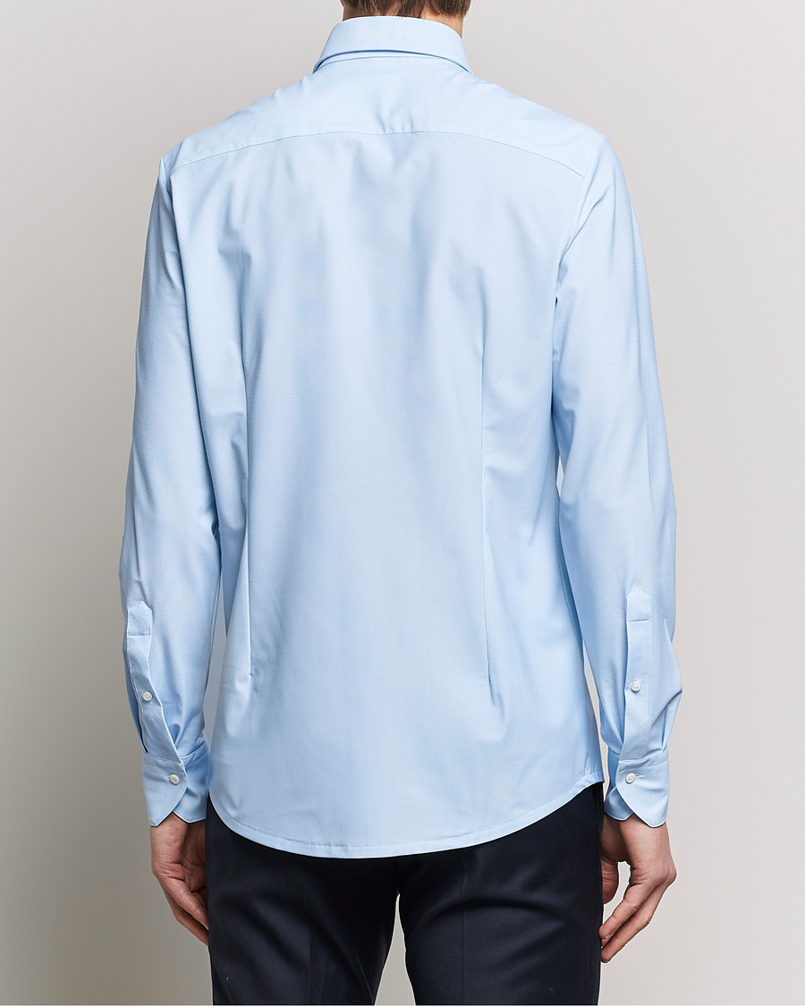 Uomini | Camicie | Stenströms | Slimline Micro Check Cut Away 4-Way Stretch Shirt Blue