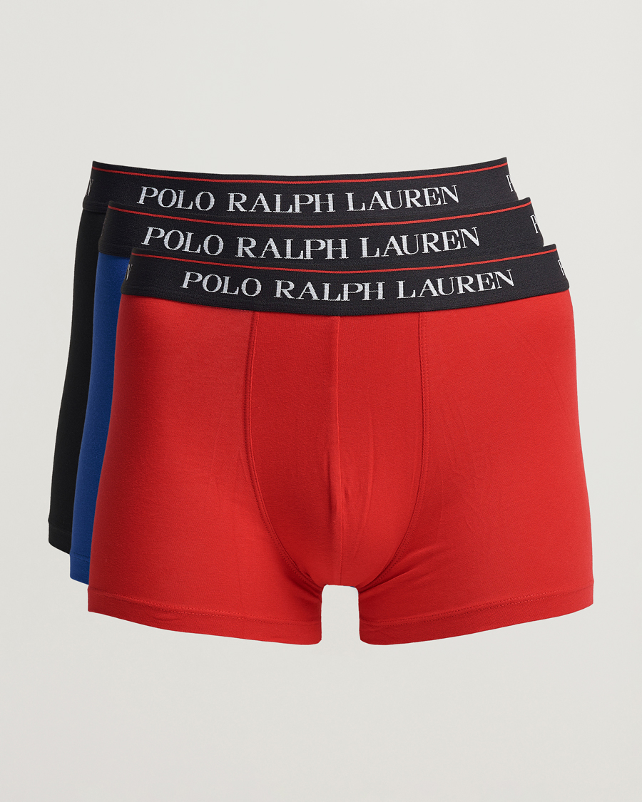 Uomini | Biancheria intima | Polo Ralph Lauren | 3-Pack Cotton Stretch Trunk Sapphire/Red/Black