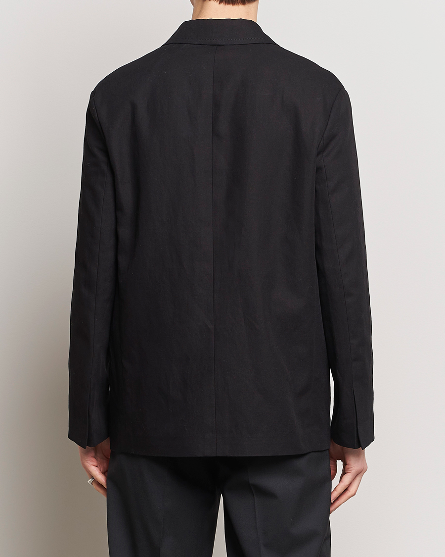 Uomini | Blazers | Lanvin | Deconstructed Cotton/Linen Blazer Black