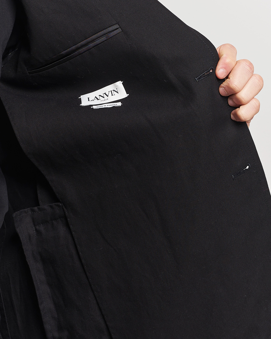 Uomini | Blazers | Lanvin | Deconstructed Cotton/Linen Blazer Black