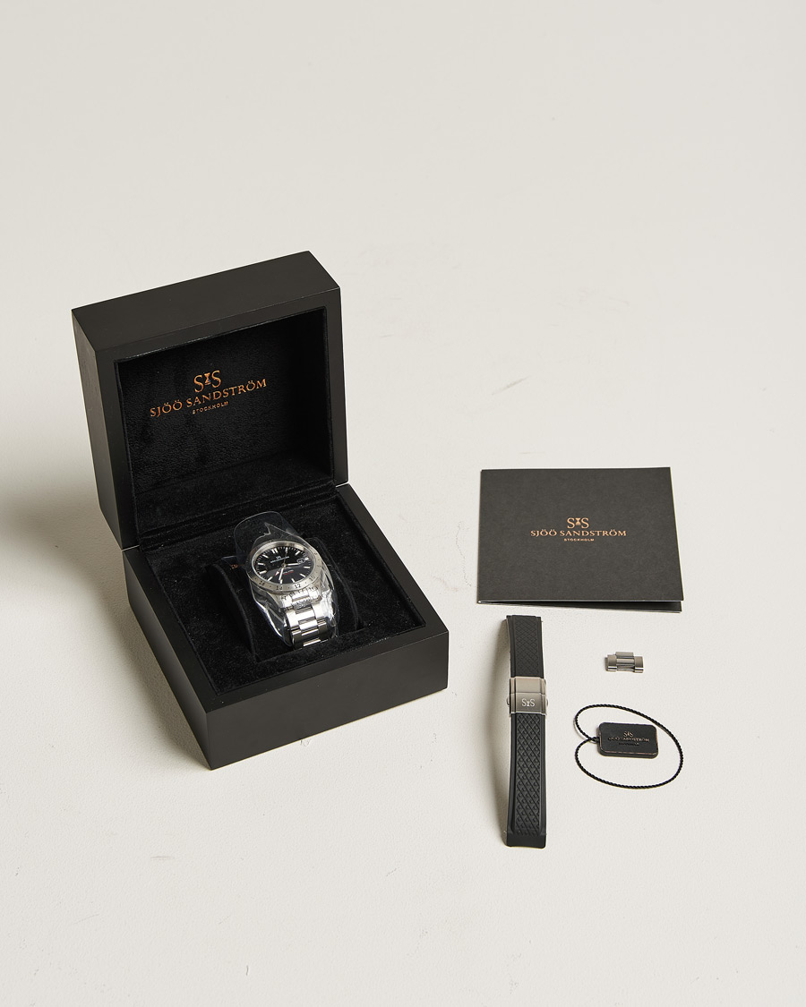 Uomini | Sjöö Sandström Pre-Owned Royal Steel Worldstimer 41mm SS-1841-WT Silver | Sjöö Sandström Pre-Owned | Royal Steel Worldstimer 41mm SS-1841-WT Silver