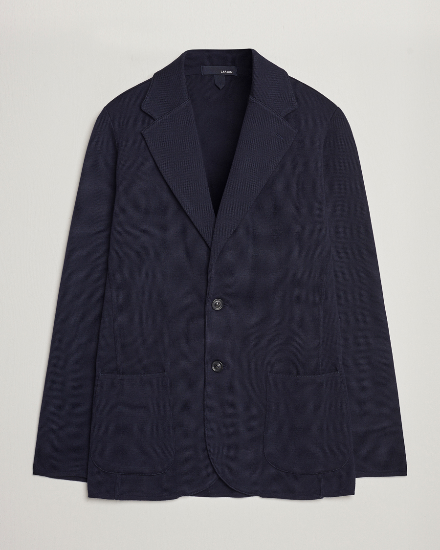 Uomini | Blazers | Lardini | Knitted Wool Blazer Navy