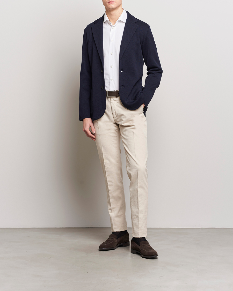 Uomini | Blazers | Lardini | Knitted Wool Blazer Navy