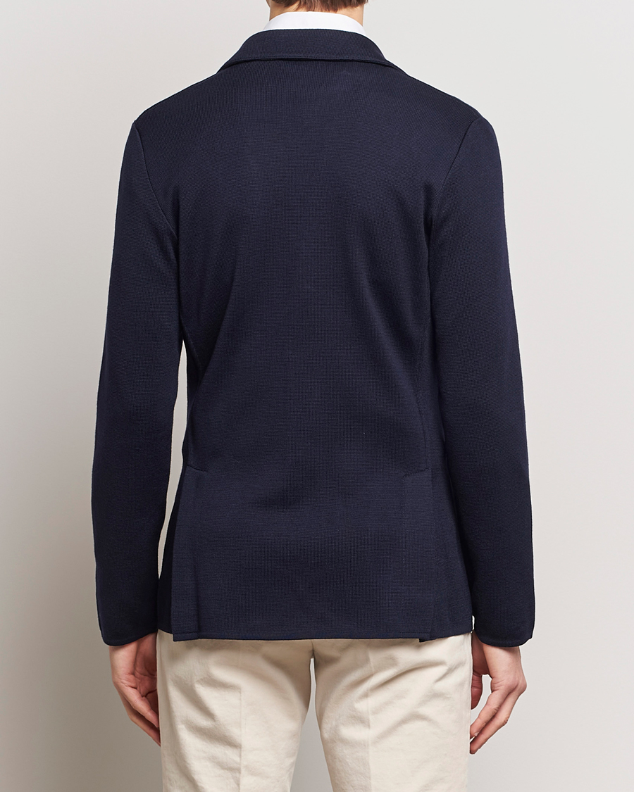 Uomini | Blazers | Lardini | Knitted Wool Blazer Navy