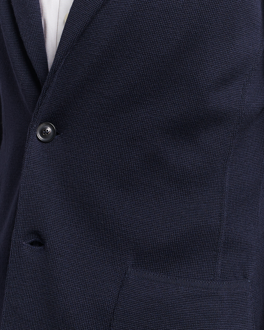 Uomini | Blazers | Lardini | Knitted Wool Blazer Navy