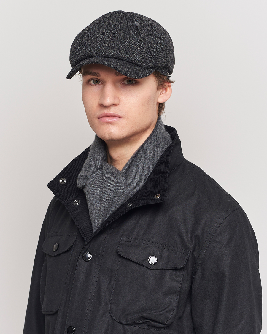 Uomini | Cappelli & Berretti | Wigéns | Newsboy Classic Shetland Wool Dark Grey