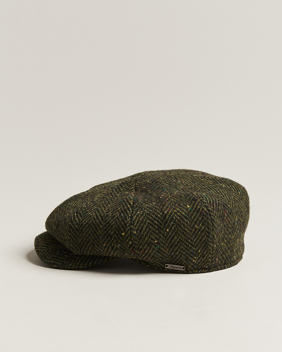 Uomini | Cappelli & Berretti | Wigéns | Newsboy Retro Donegal Wool Dark Green