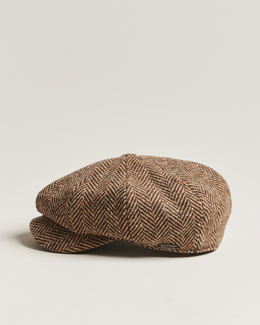 Uomini | Cappelli & Berretti | Wigéns | Newsboy Retro Donegal Wool Light Brown