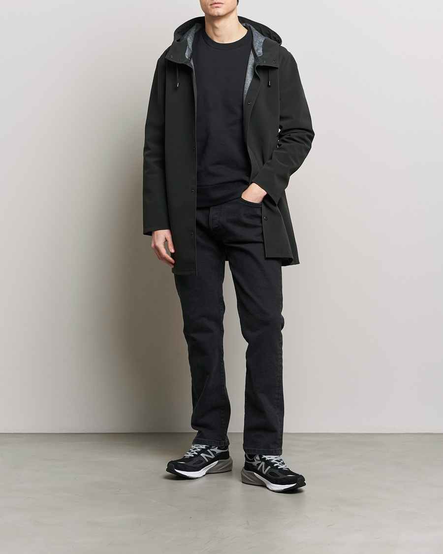 Uomini | Giacche | Stutterheim | Stockholm Raincoat Suede Black