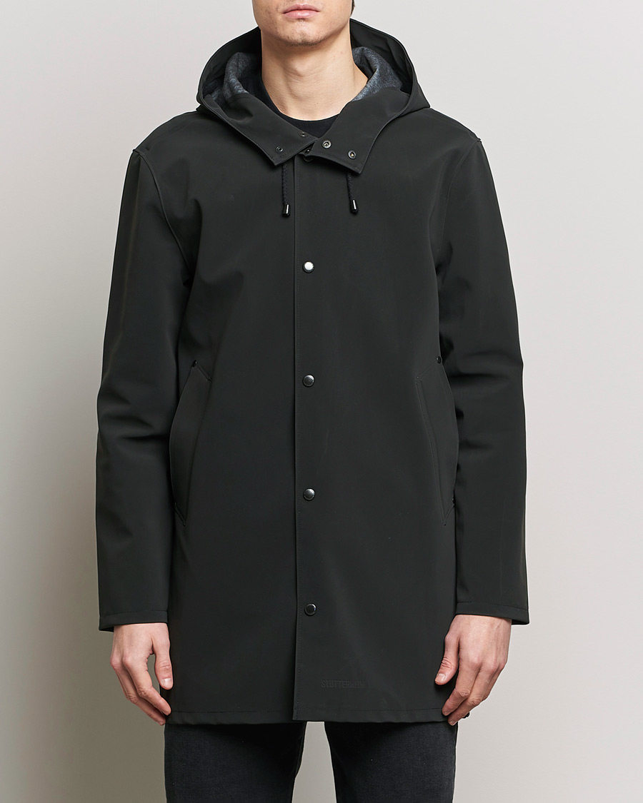 Uomini | Giacche | Stutterheim | Stockholm Raincoat Suede Black