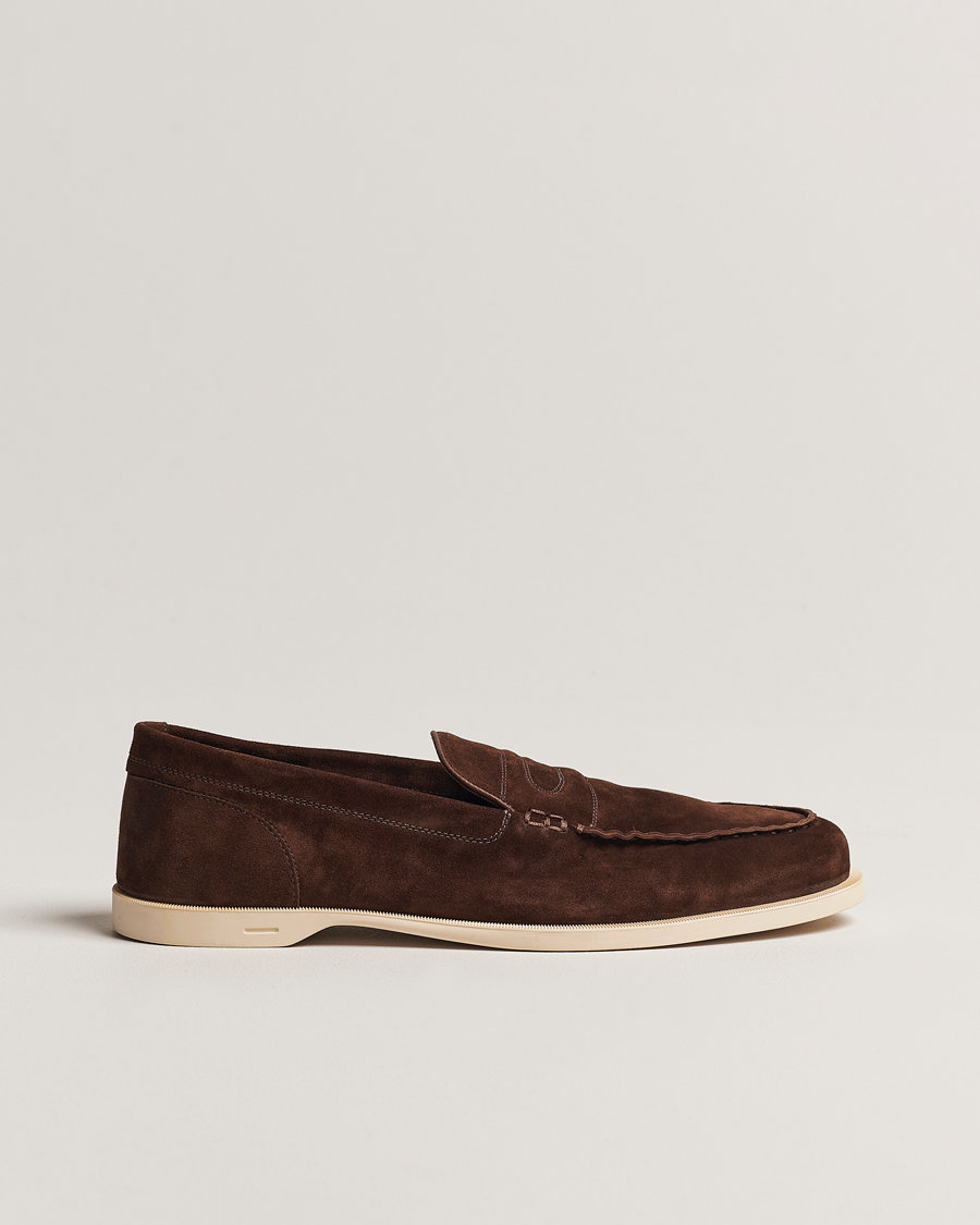 Uomini | Mocassini | John Lobb | Pace Summer Loafer Dark Brown Suede