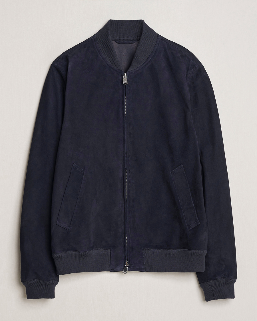 Uomini | Giacche | Valstar | Zip Suede Jacket Navy
