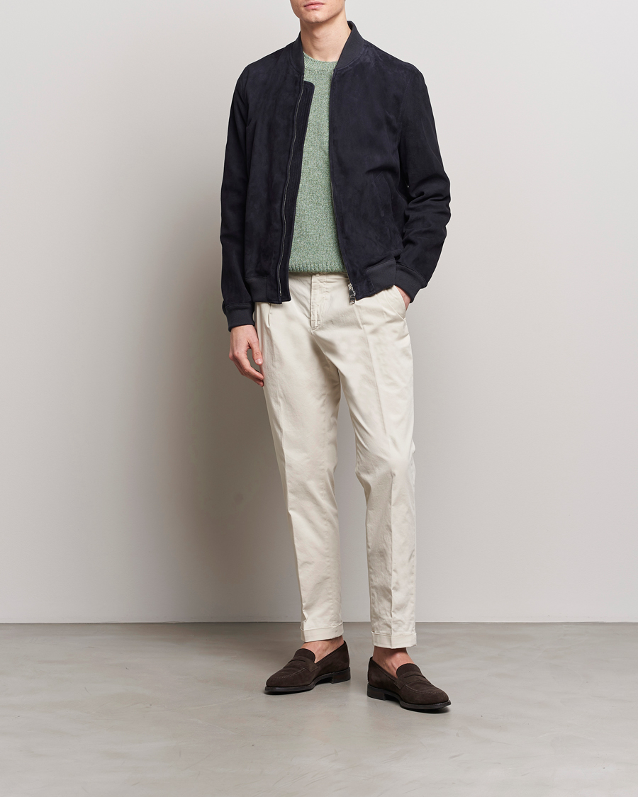 Uomini | Giacche | Valstar | Zip Suede Jacket Navy