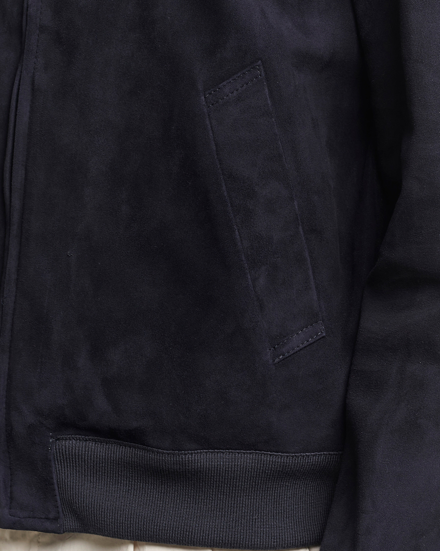 Uomini | Giacche | Valstar | Zip Suede Jacket Navy