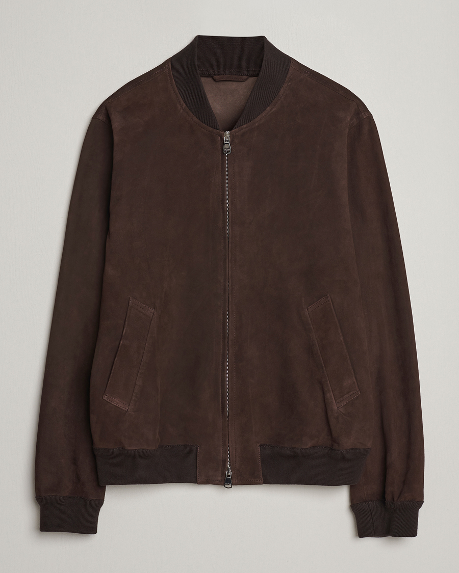 Uomini | Giacche | Valstar | Zip Suede Jacket Dark Brown