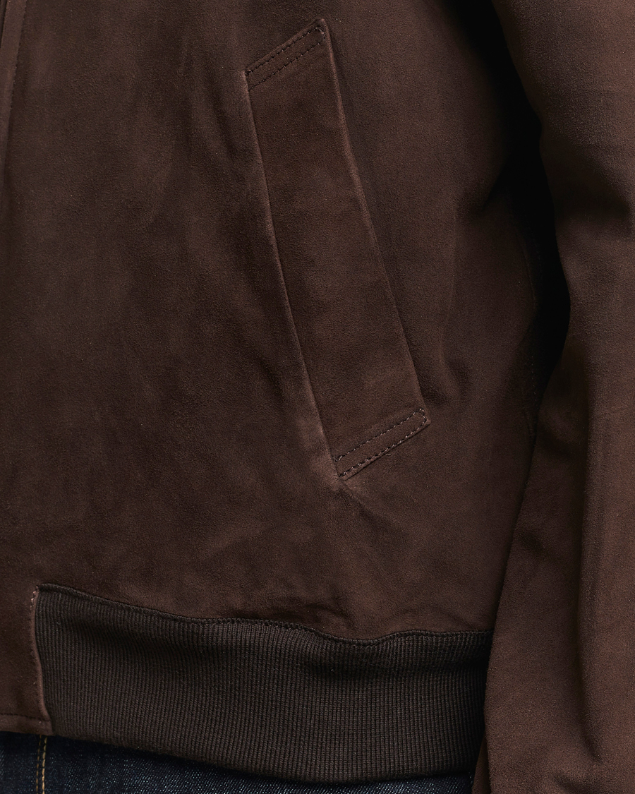 Uomini | Giacche | Valstar | Zip Suede Jacket Dark Brown