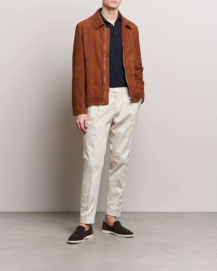 Uomini | Giacche | Valstar | Suede Zip Bomber Jacket Sandal