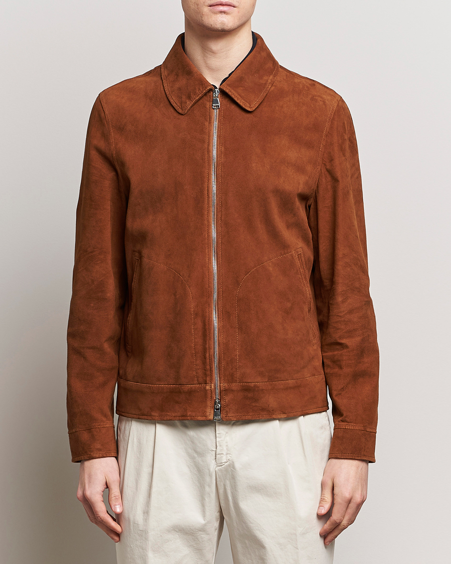 Uomini | Giacche | Valstar | Suede Zip Bomber Jacket Sandal