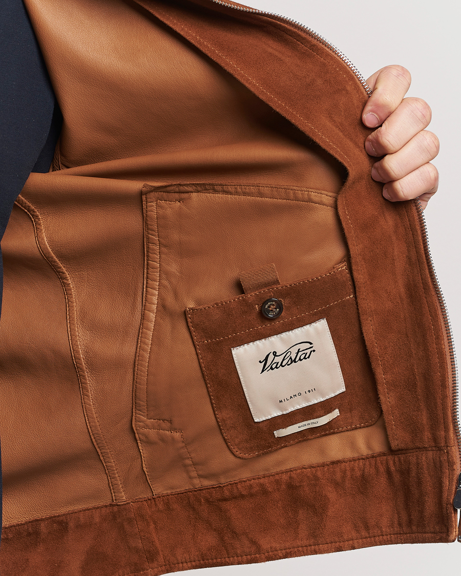 Uomini | Giacche | Valstar | Suede Zip Bomber Jacket Sandal