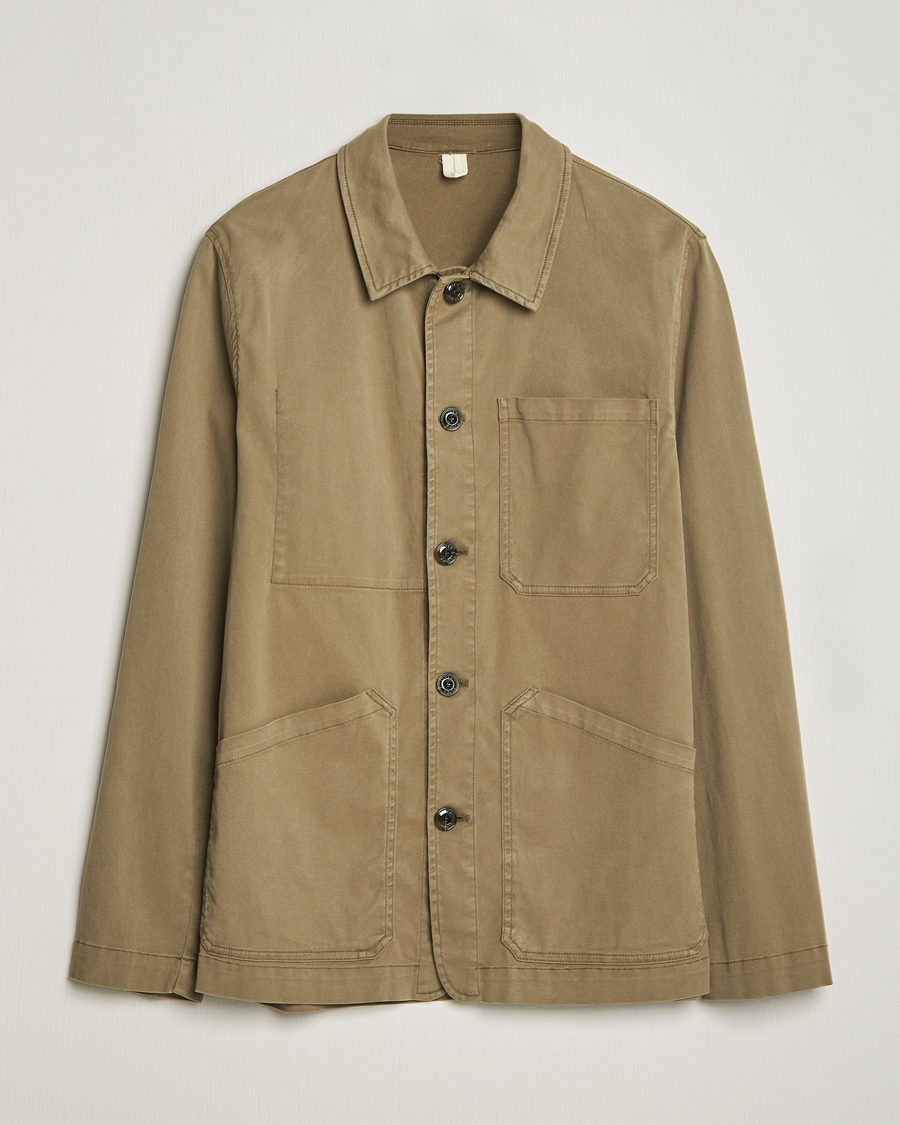 Uomini | Giacche | Altea | Soft Cotton Shirt Jacket Olive