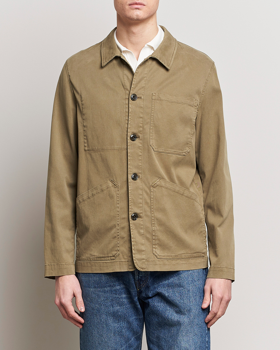 Uomini | Giacche | Altea | Soft Cotton Shirt Jacket Olive