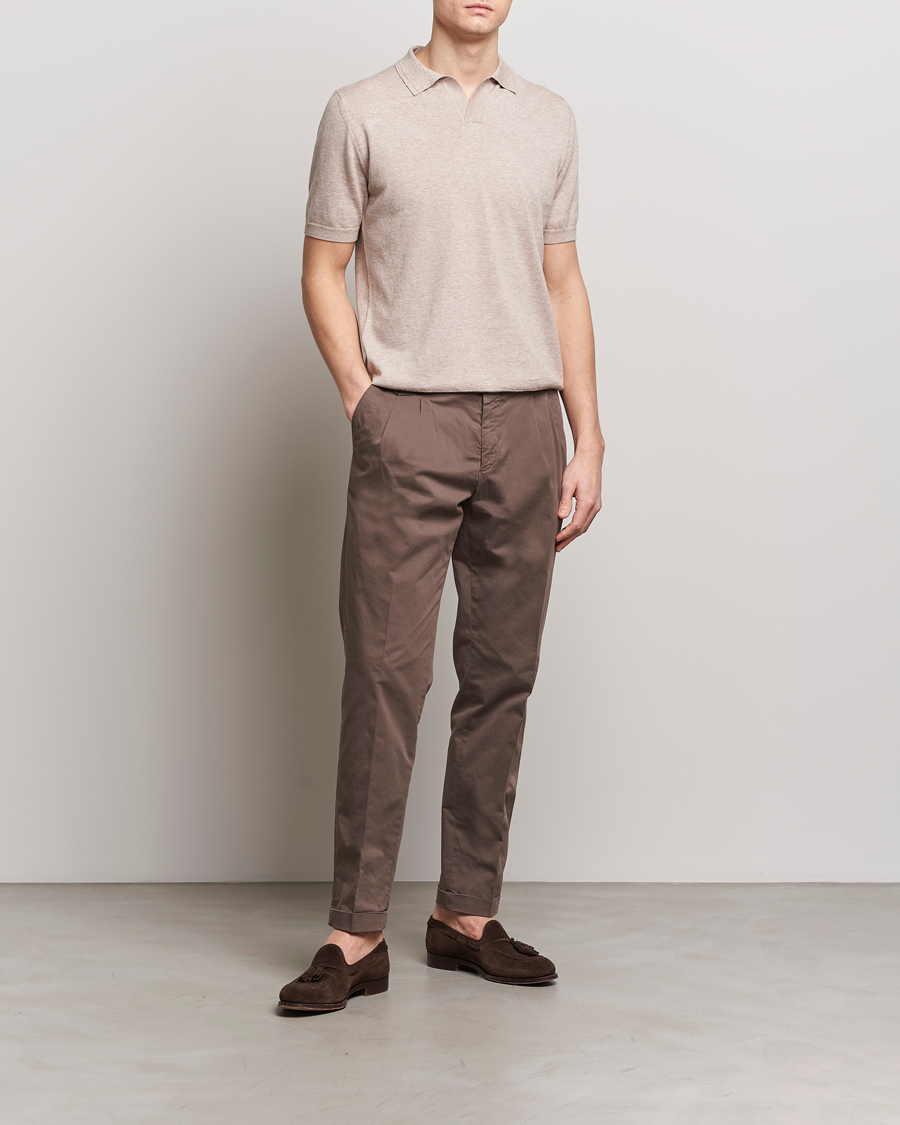 Uomini | Polo | Altea | Cotton/Cashmere Polo Shirt Beige