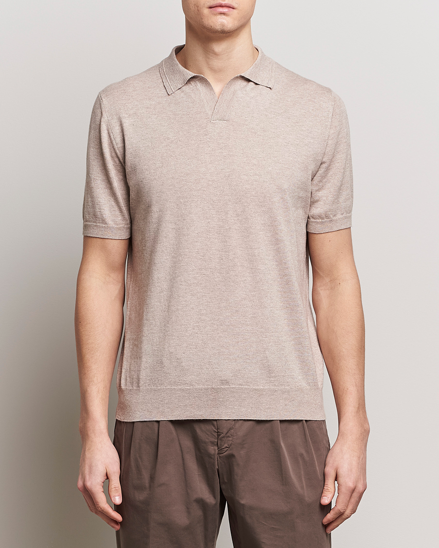 Uomini | Polo | Altea | Cotton/Cashmere Polo Shirt Beige