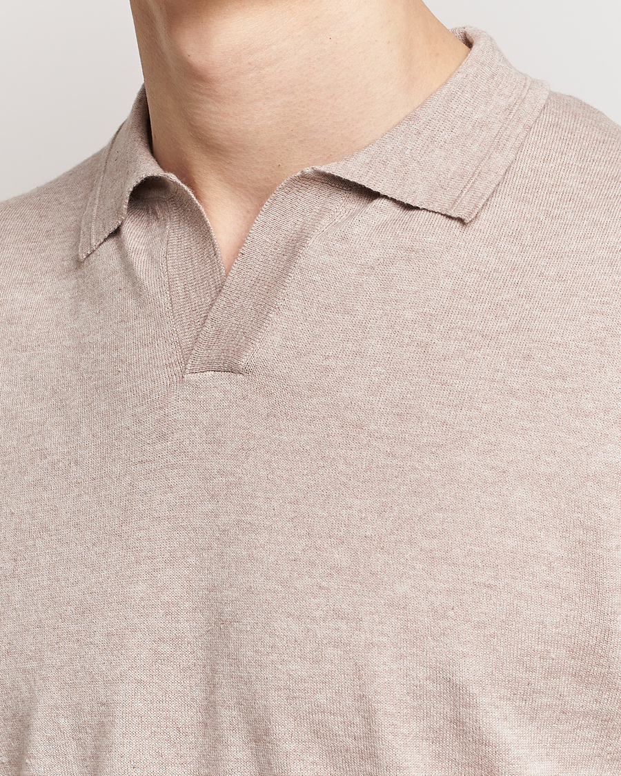 Uomini | Polo | Altea | Cotton/Cashmere Polo Shirt Beige