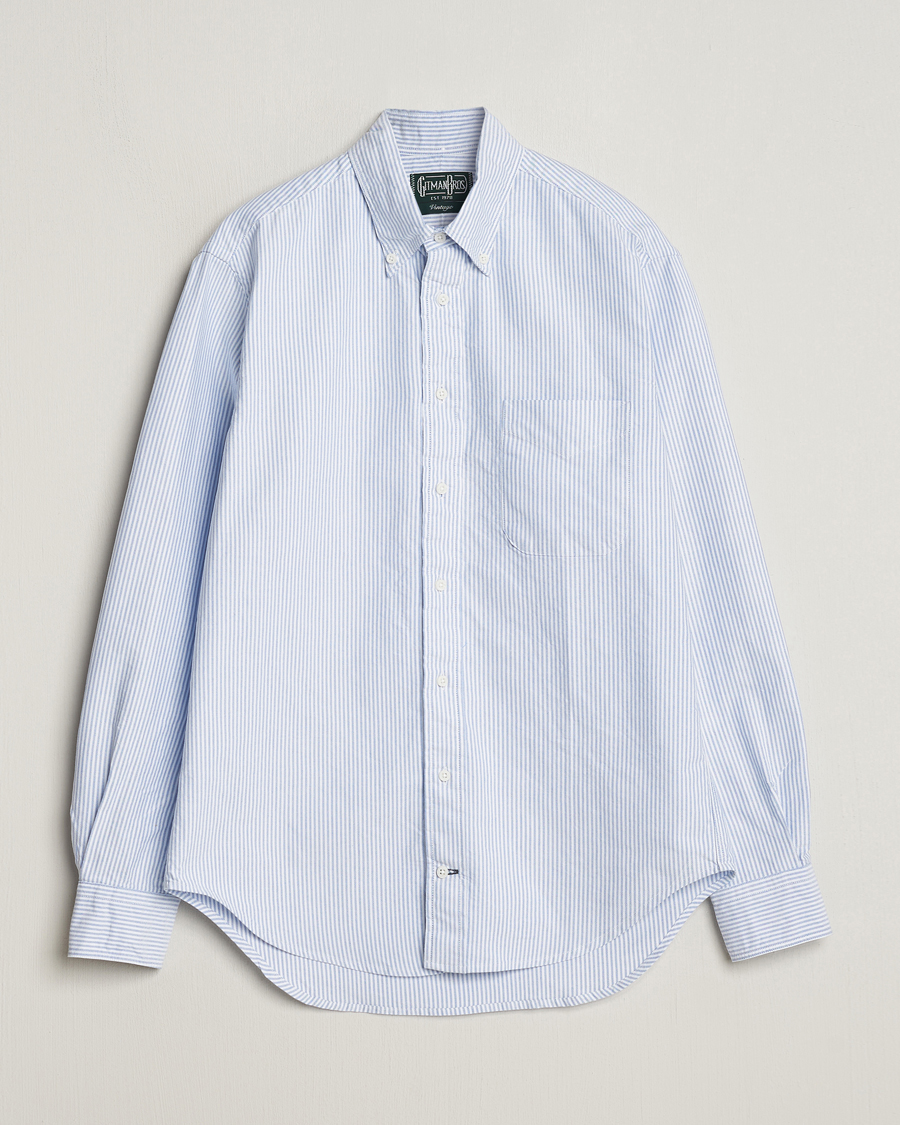 Uomini | Camicie | Gitman Vintage | Button Down Oxford Shirt Blue Stripe