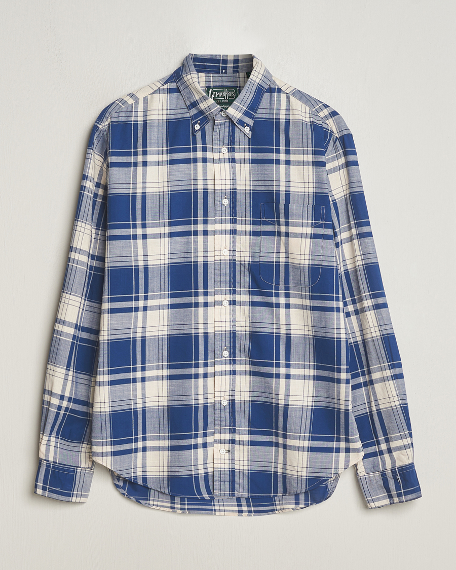 Uomini | Camicie | Gitman Vintage | Button Down Madras Shirt Blue Check