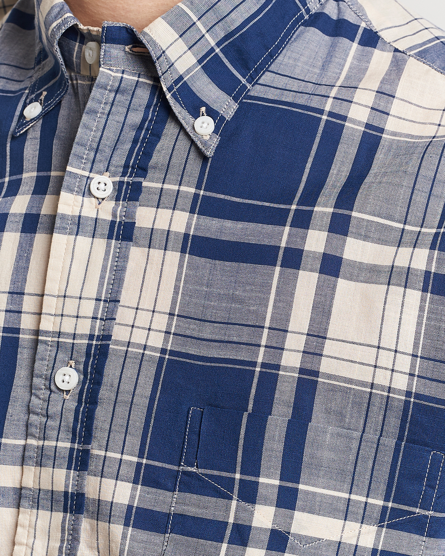 Uomini | Camicie | Gitman Vintage | Button Down Madras Shirt Blue Check