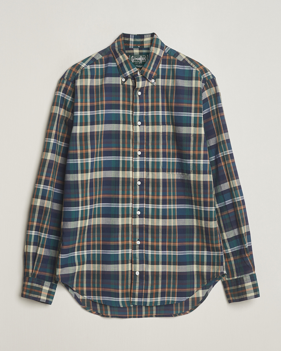 Uomini | Camicie | Gitman Vintage | Button Down Madras Shirt Green Check
