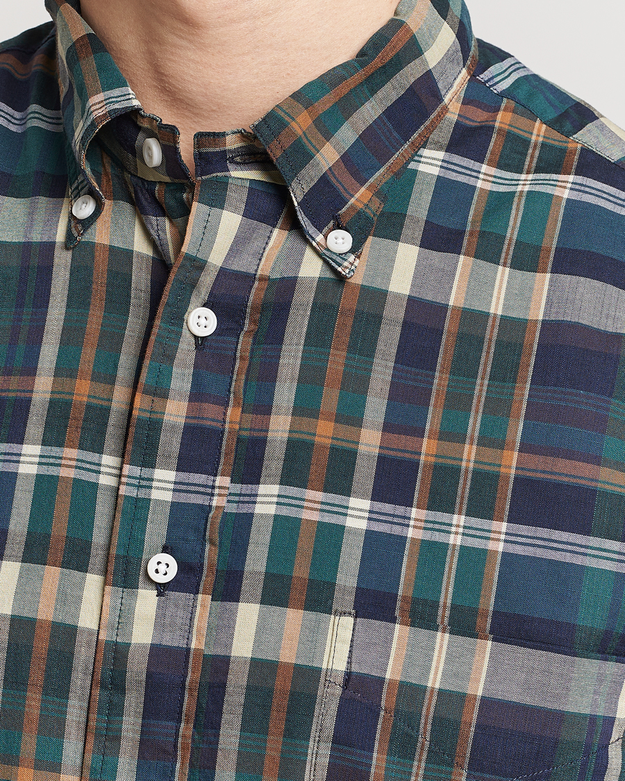 Uomini | Camicie | Gitman Vintage | Button Down Madras Shirt Green Check