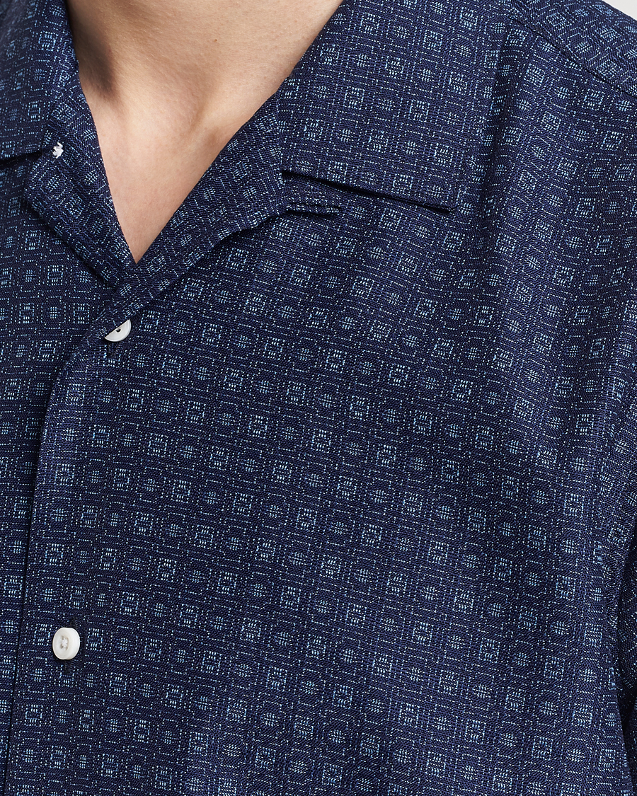 Uomini | Camicie | Gitman Vintage | Japanese Dobby Camp Shirt Navy